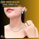 Dây Chuyền Halo Hoa | Tỏa Sáng Cùng Vàng Trắng 14K