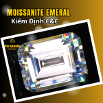 Moissanite Giác Cắt Emerald | Kiểm Định Quốc Tế C&C