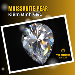 Moissanite Giác Cắt Pear | Kiểm Định Quốc Tế C&C