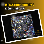 Moissanite Giác Cắt Princess | Kiểm Định Quốc Tế C&C