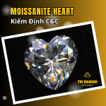 Moissanite Loại Giác Cắt Heart | Kiểm Định Quốc Tế C&C